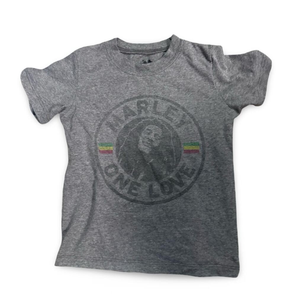 Bob Marley One Love T-Shirt Size 3T Gray Graphic Tee Reggae Shirt